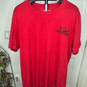 True Religion red t-shirt with guitar design. Size XXL